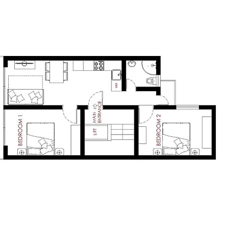 Апартаменты F1 - Modern Two Bedrooms Flat Sea View, St Julians